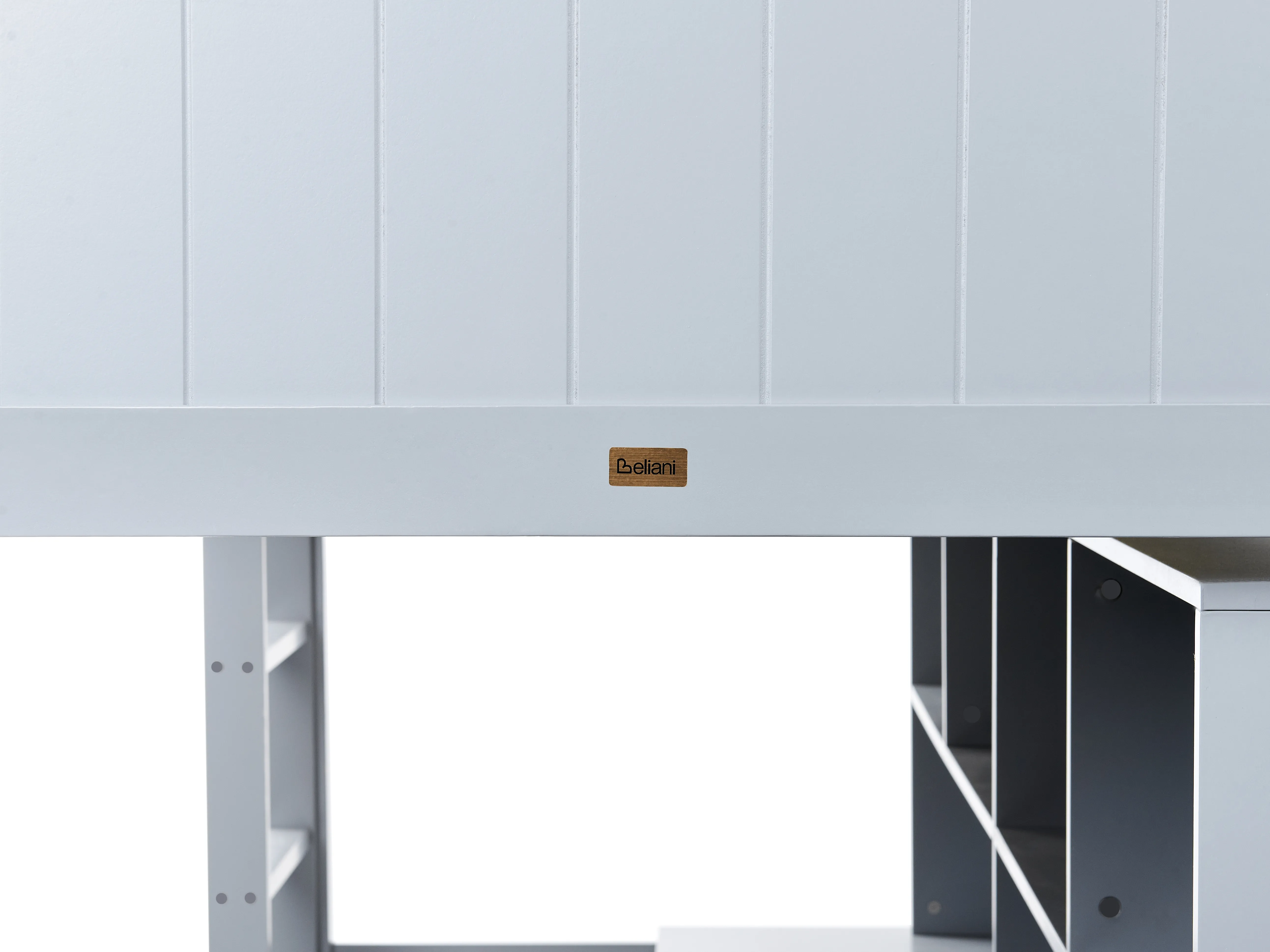 Hoogslaper met bureau Dennenhout FOUCAMONT 90 x 200 cm Grijs