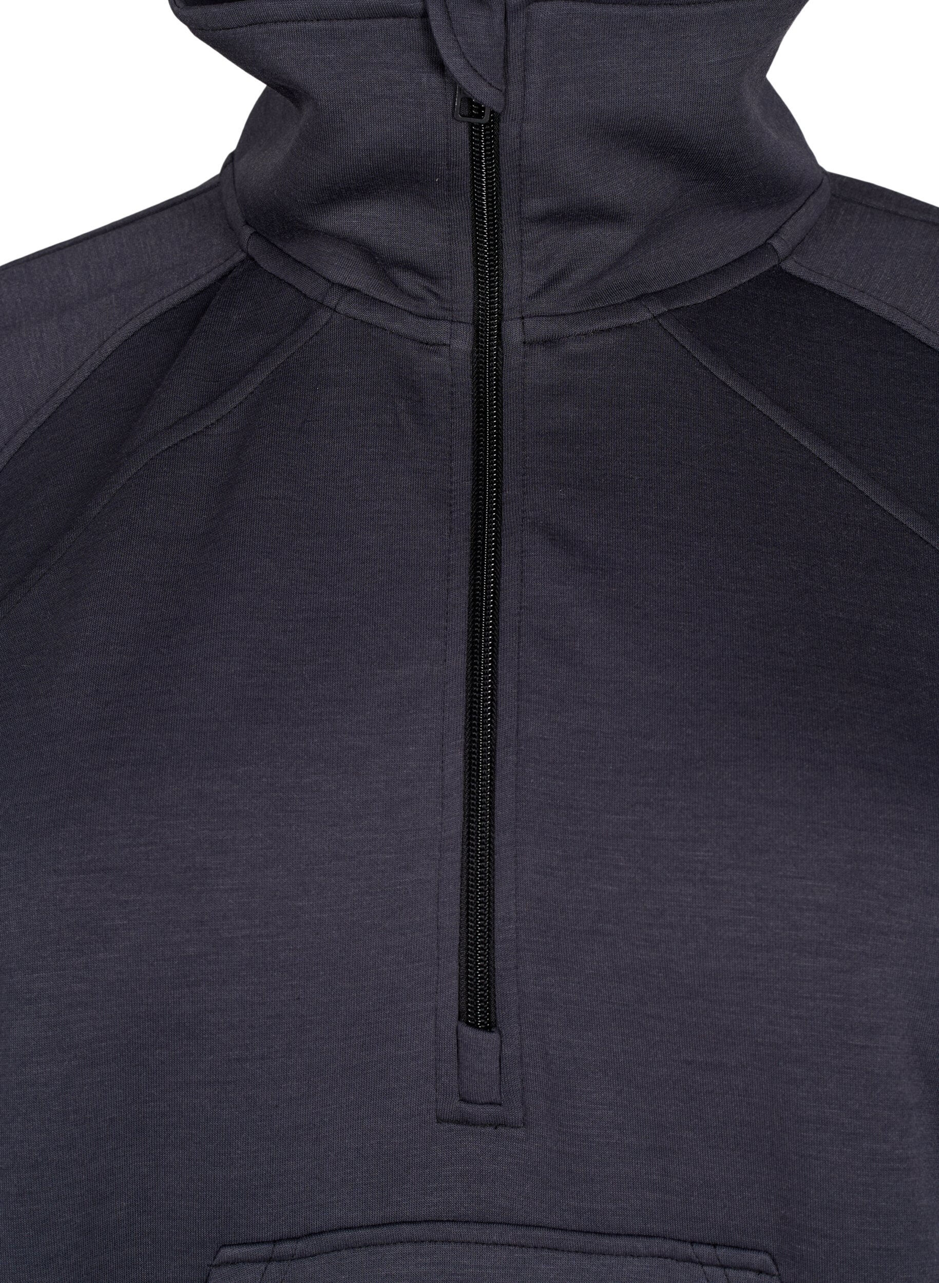 Sporty sweatshirt med høj hals og lynlås