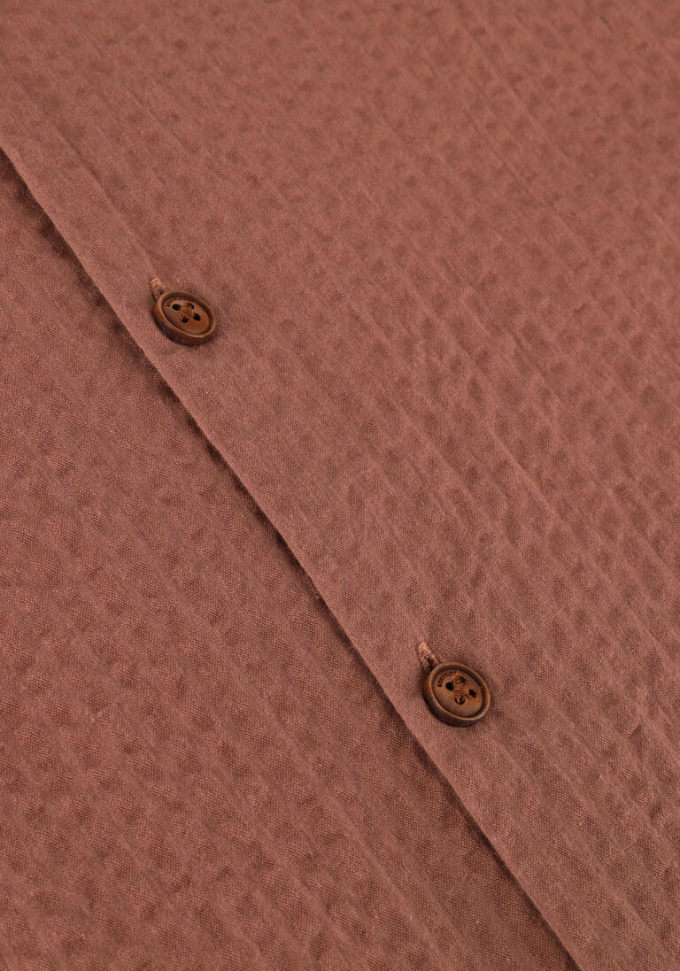 ANERKJENDT cognac anerkjendt casual overhemd akleo s/s seersucker shirt