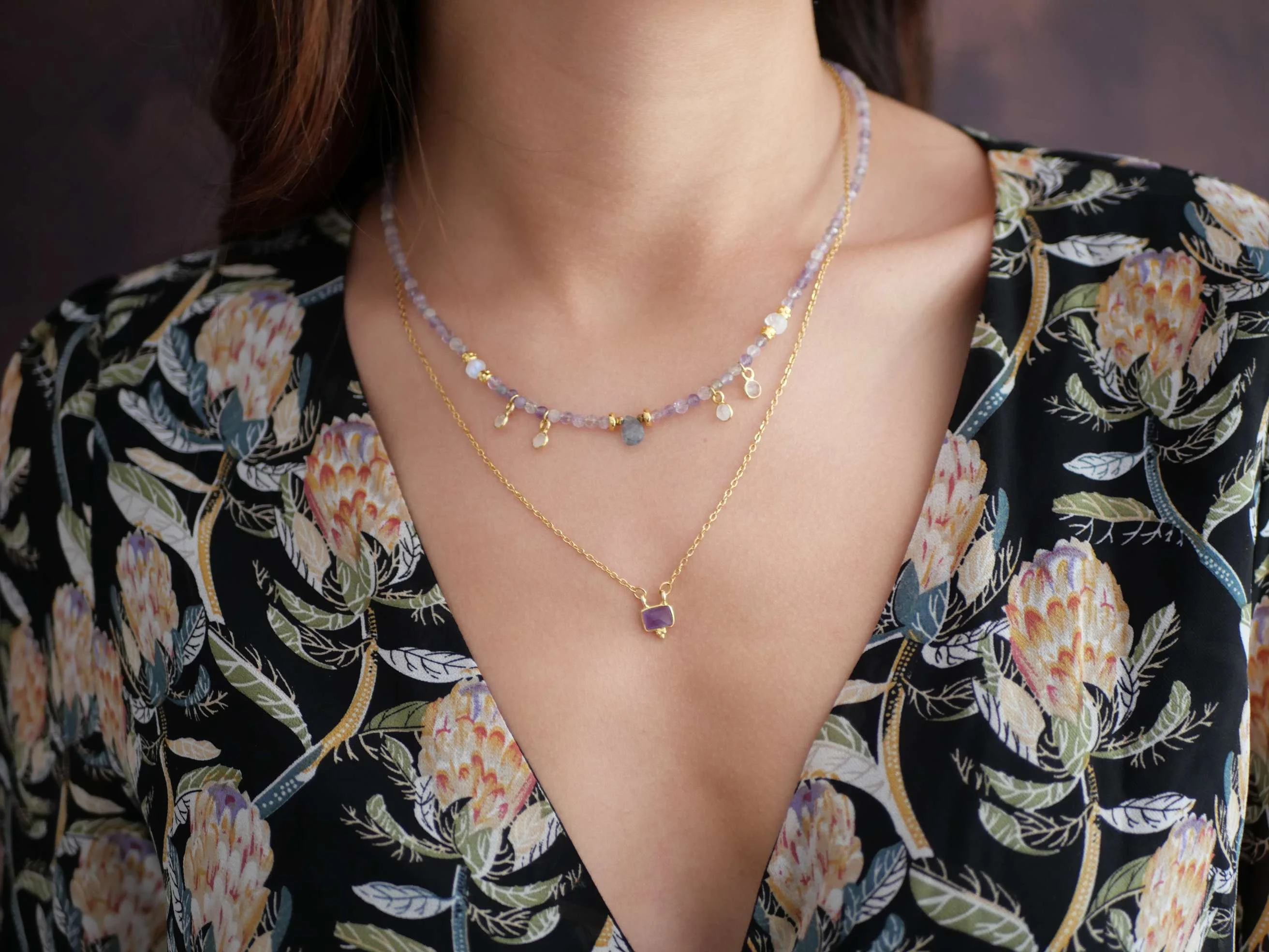 KALPANA - Collier améthyste | Violet