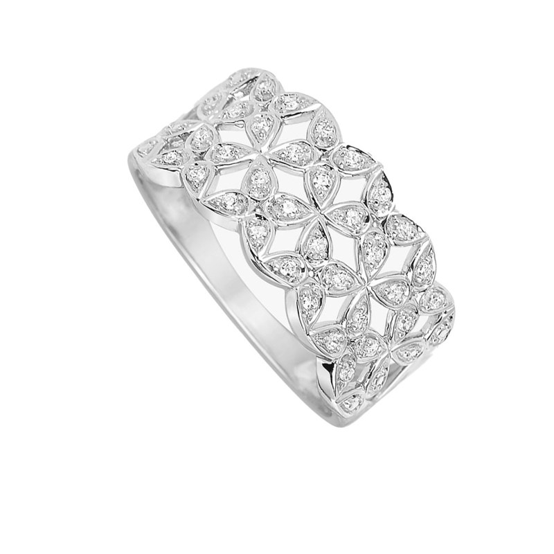 Bague Femme - Or 18 Carats - Diamant 0,12 Carats