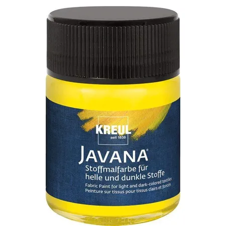 KREUL Javana Stoffmalfarbe für helle und dunkle Stoffe Gelb 50 ml