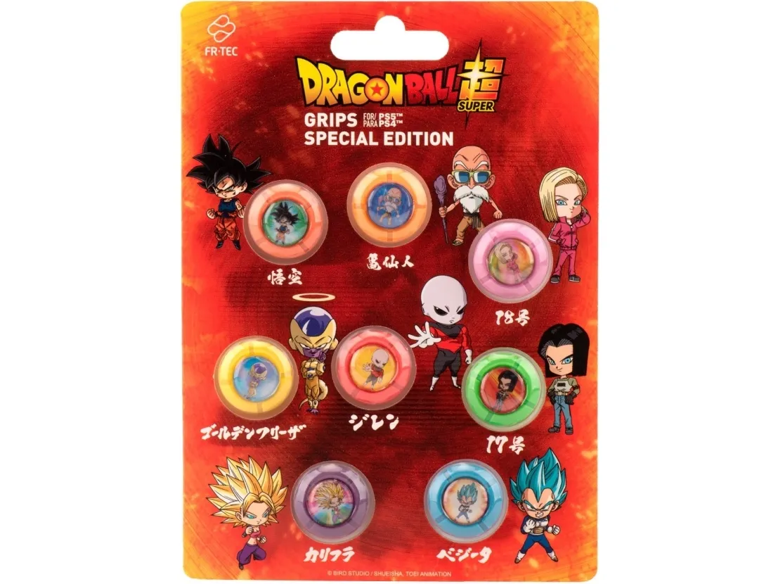 FR-TEC PS4 Dragon Ball Grips Set Fighters - PlayStation 4 - PlayStation 5 - Playstation 3 - Xbox 360 - Analoge Schlägergriffe - Mehrfarbig - Sichtverpackung (DBPS5GRIPSETFIGHT)