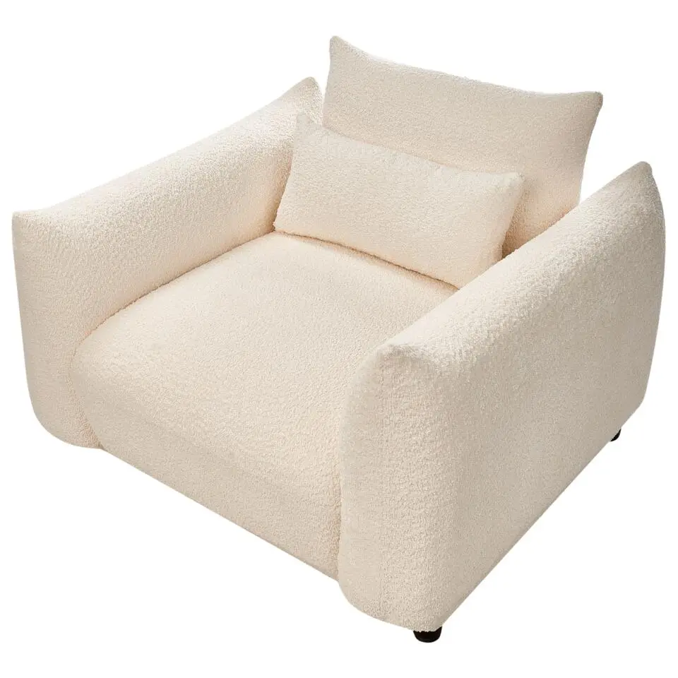 JAMSA - Fauteuil - Wit - Bouclé