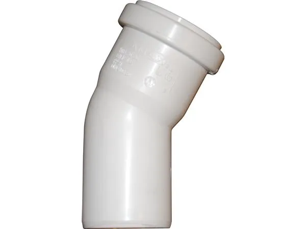 HTP bøjning 30 grader 40 mm med 1 muffe hvid