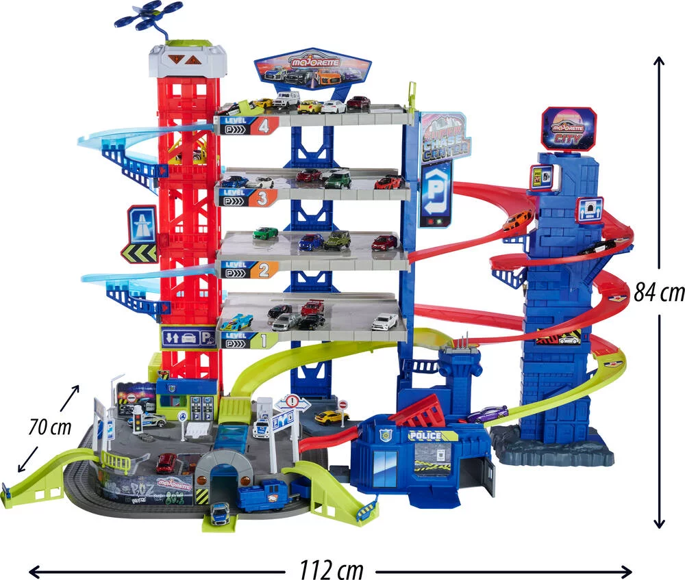 MAJORETTE SUPER CHASE CENTER ET 5 VEHICULES