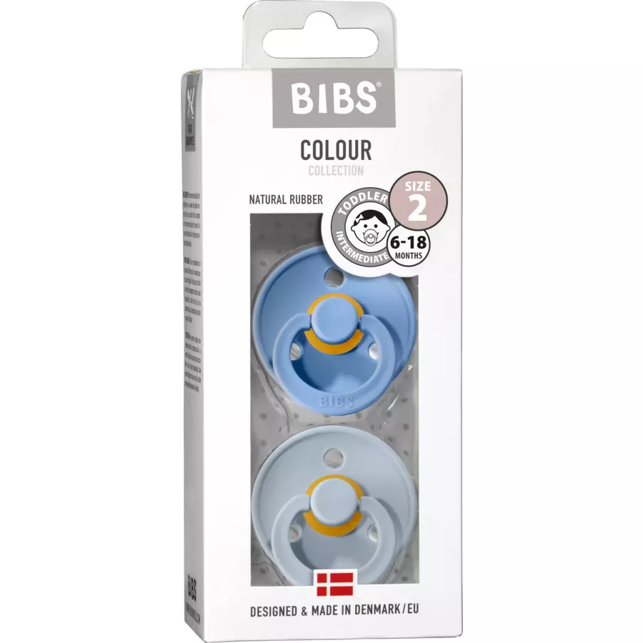 BIBS® Schnuller Colour Sky Blue  Baby Blue 6-18 Monate, 2 Stk.