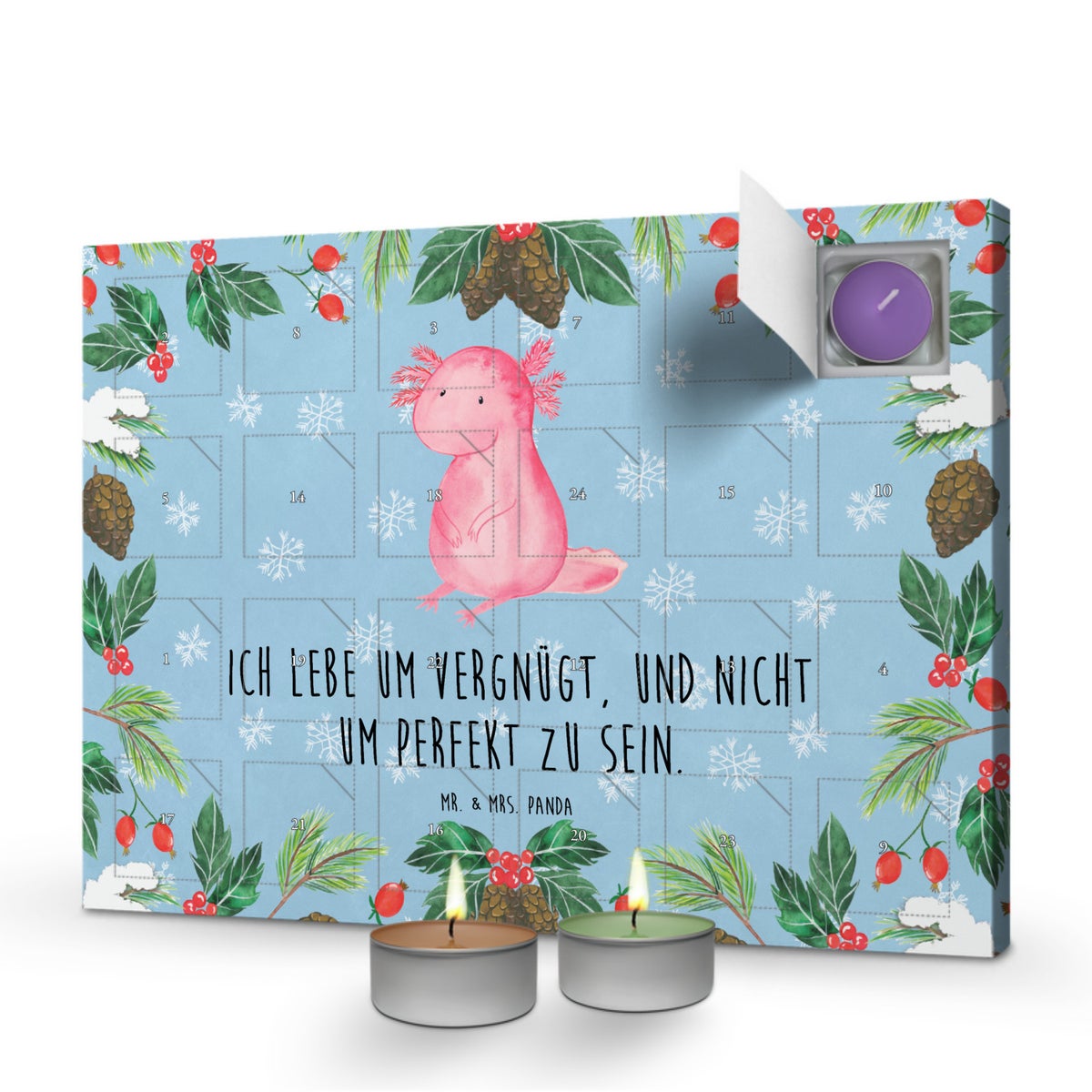 Mr. & Mrs. Panda Geurkaars Adventskalender Axolotl null - Pastelblauw