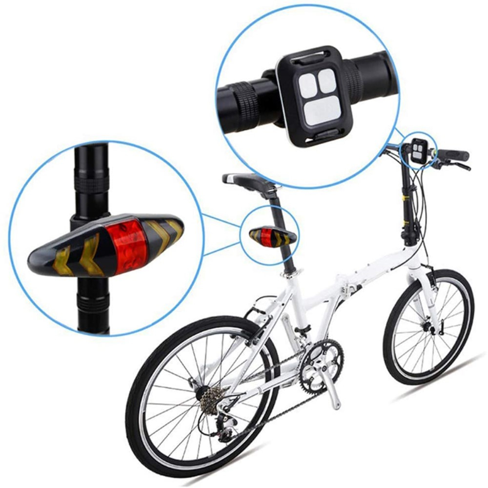 2in1 Wiederaufladbares USB Velo Fahrrad Blinker Rücklicht LED Bremslicht Warnlicht (Spritzwasserfest)