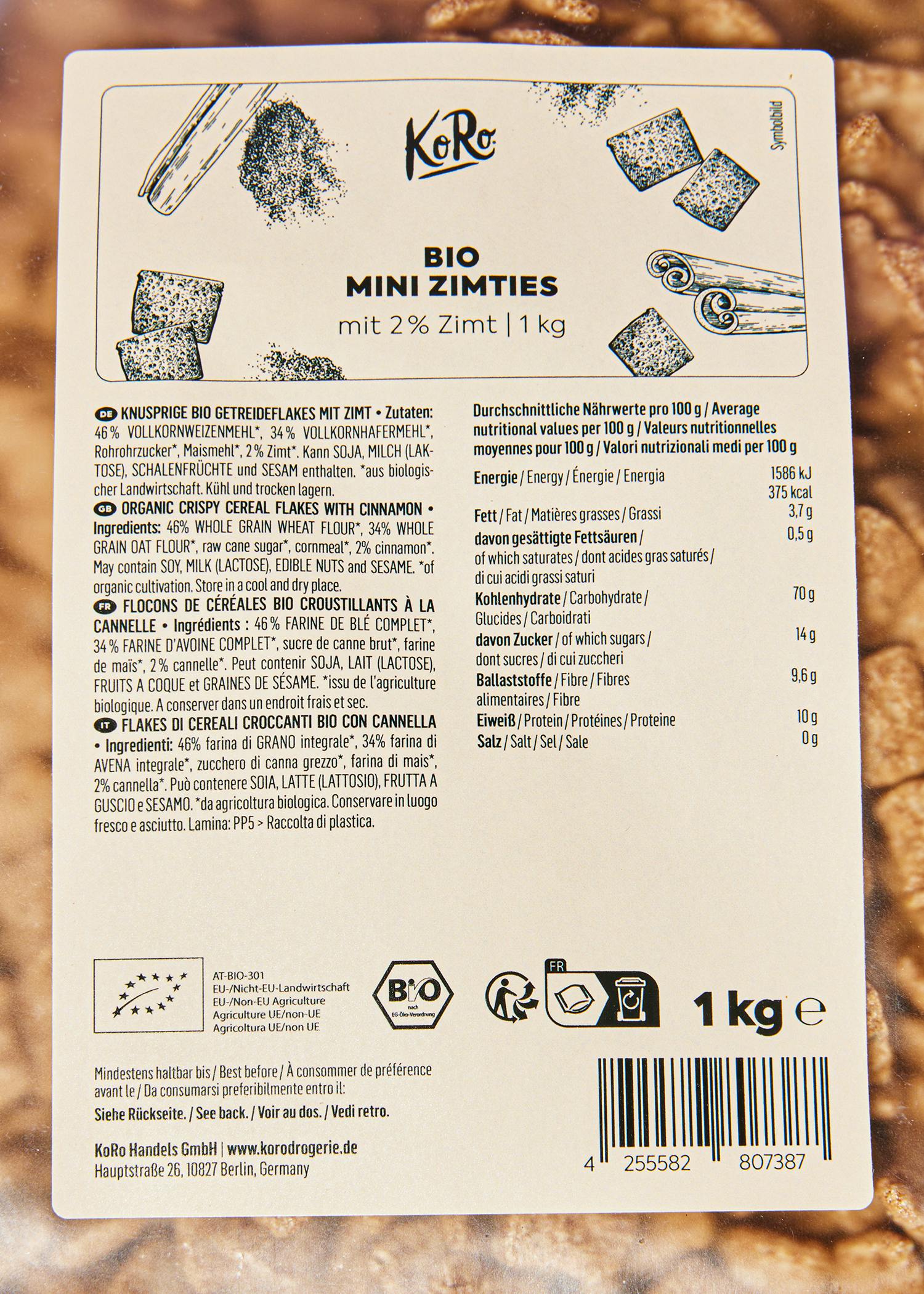 Bio Mini Zimties mit 2 % Zimt 1 kg