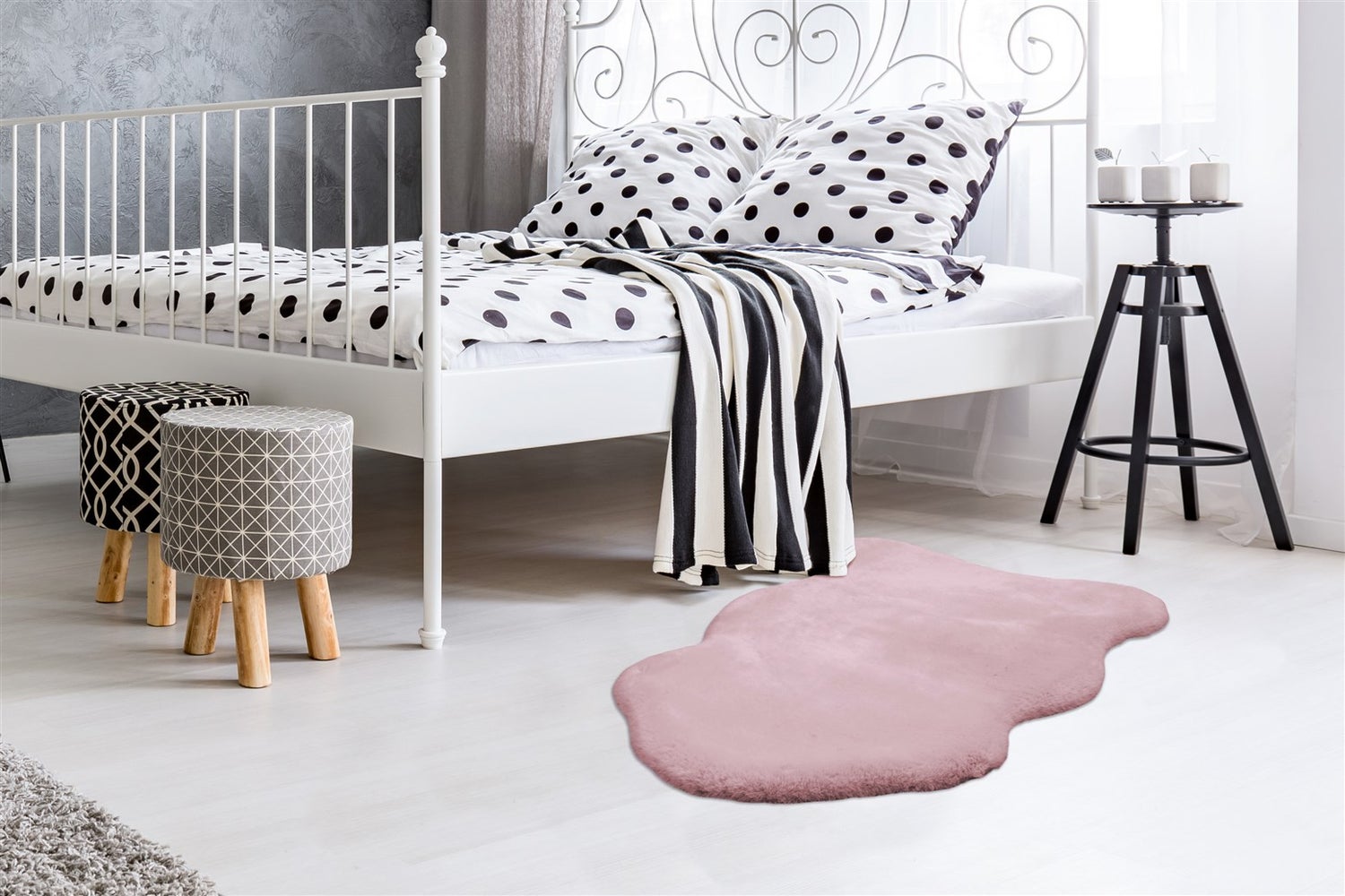 Laagpolig vloerkleed Primia Rosa 23 mm effen, gedeeltelijk handgemaakt, 60 x 90 cm