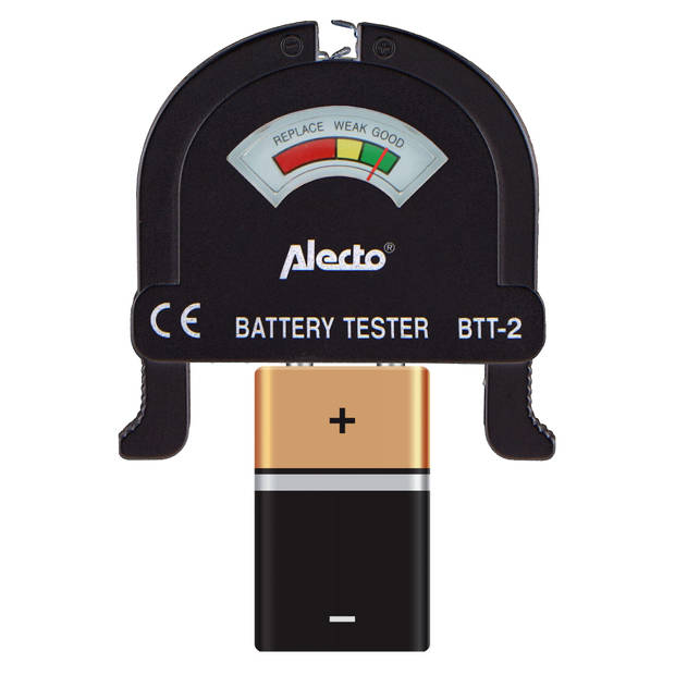 Batterijtester AA/AAA/C/D/9V Alecto BTT-2 Zwart