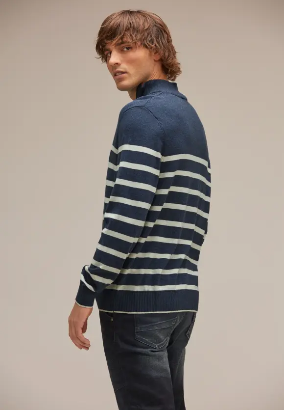 Troyer mit Streifenmuster - cosy blue ink