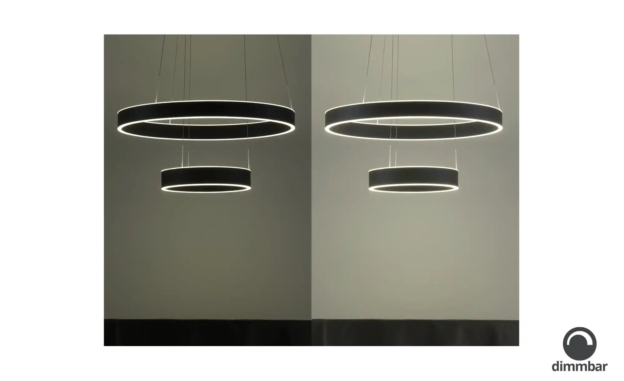 HELL-höllisch gutes Licht LED-Pendelleuchte, schwarz `Ringe´