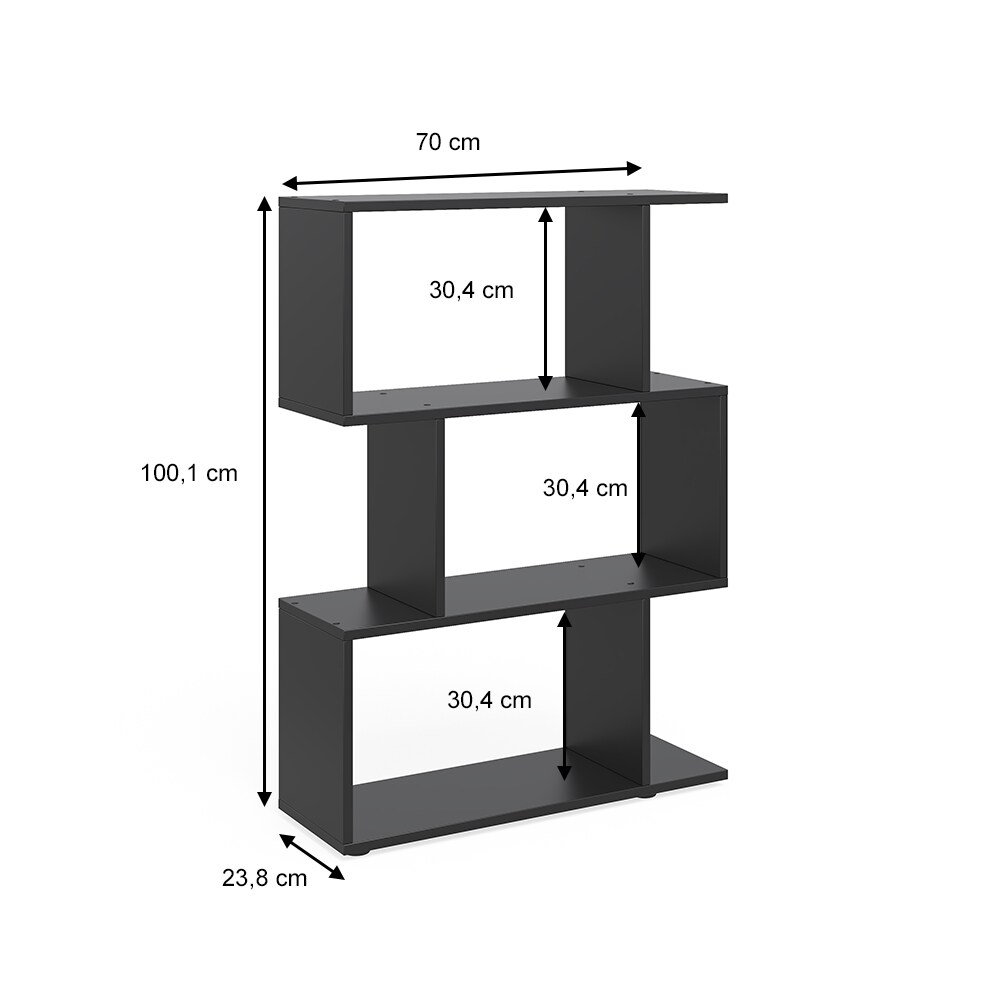 VICCO Raumteiler LEVIO Regal Bücherregal Standregal Hochregal Wandregal Schwarz