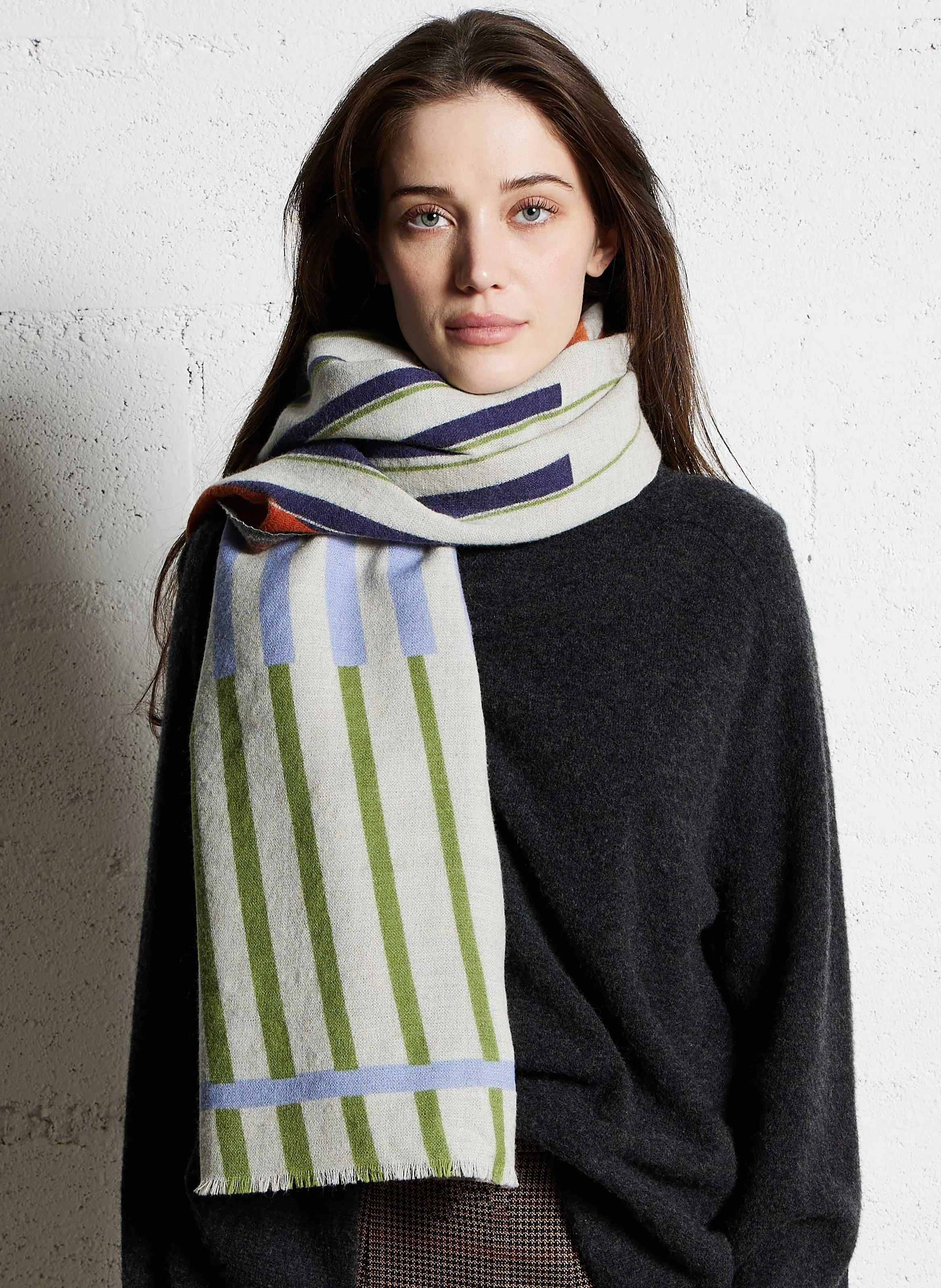 ZENITH - Foulard imprimé en laine| Multicolore