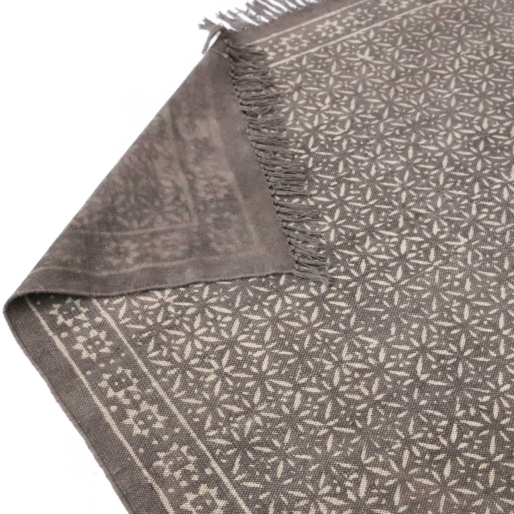Blockprint-Teppich 'Ishaan', grau, weiß, B 200 cm, L 140 cm von fischer's lagerhaus