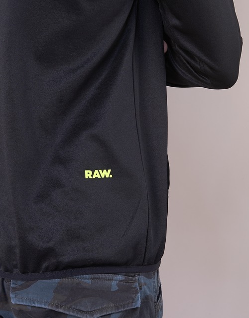 G-Star Raw - STRETT SLIM HOODED ZIP THRU SW L/S - Noir