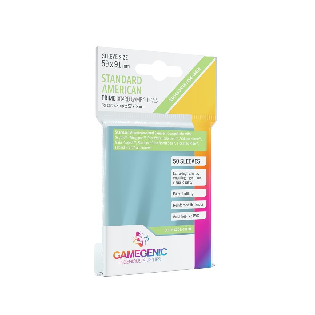 Gamegenic - 50 Prime Sleeves Standard Américain - 59x91