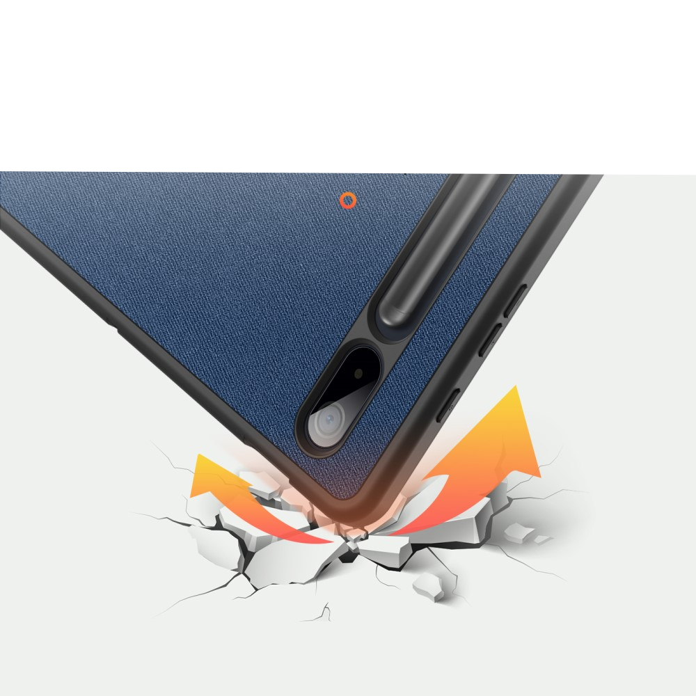 Samsung Galaxy Tab S8  Plus / Tab S7 FE 5G / Tab S7  Plus Tasche Smart Cover Hülle Stoff Design mit S-Pen Halterung - Dunkelblau