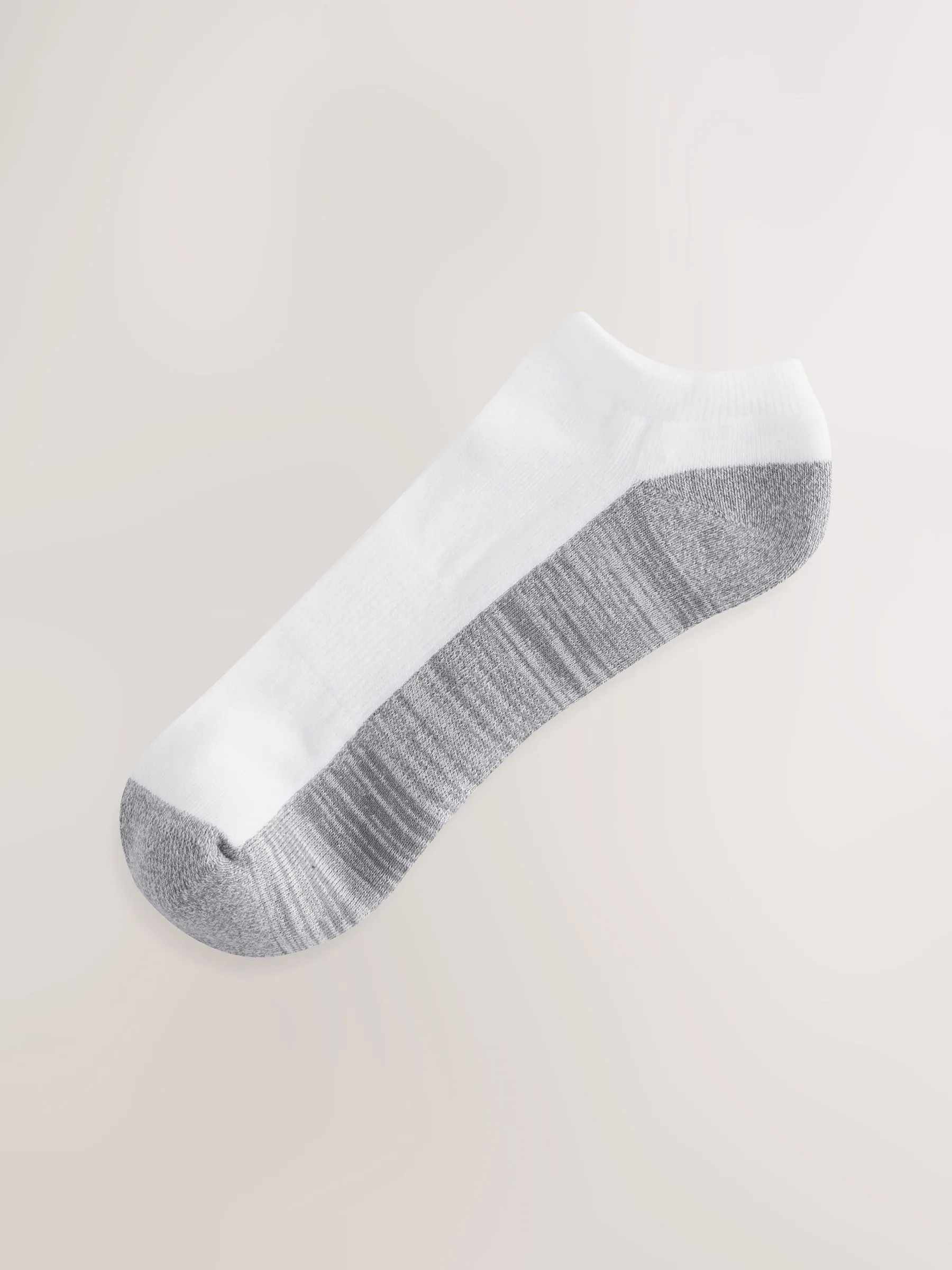 Wit/Grijs - Verpakking van 10 - Verzachte sneakersokken