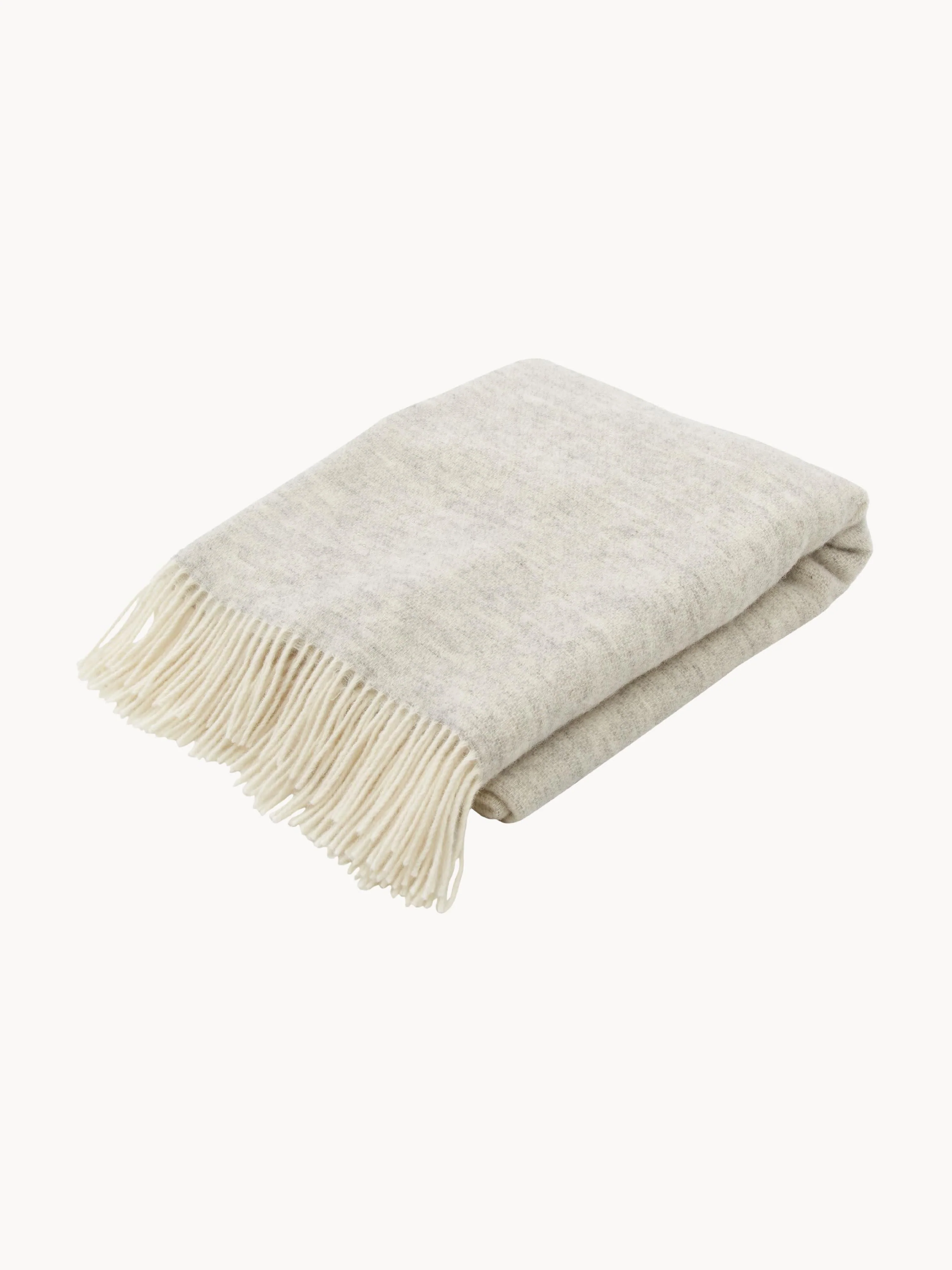 Wollen plaid Tyrol met franjes