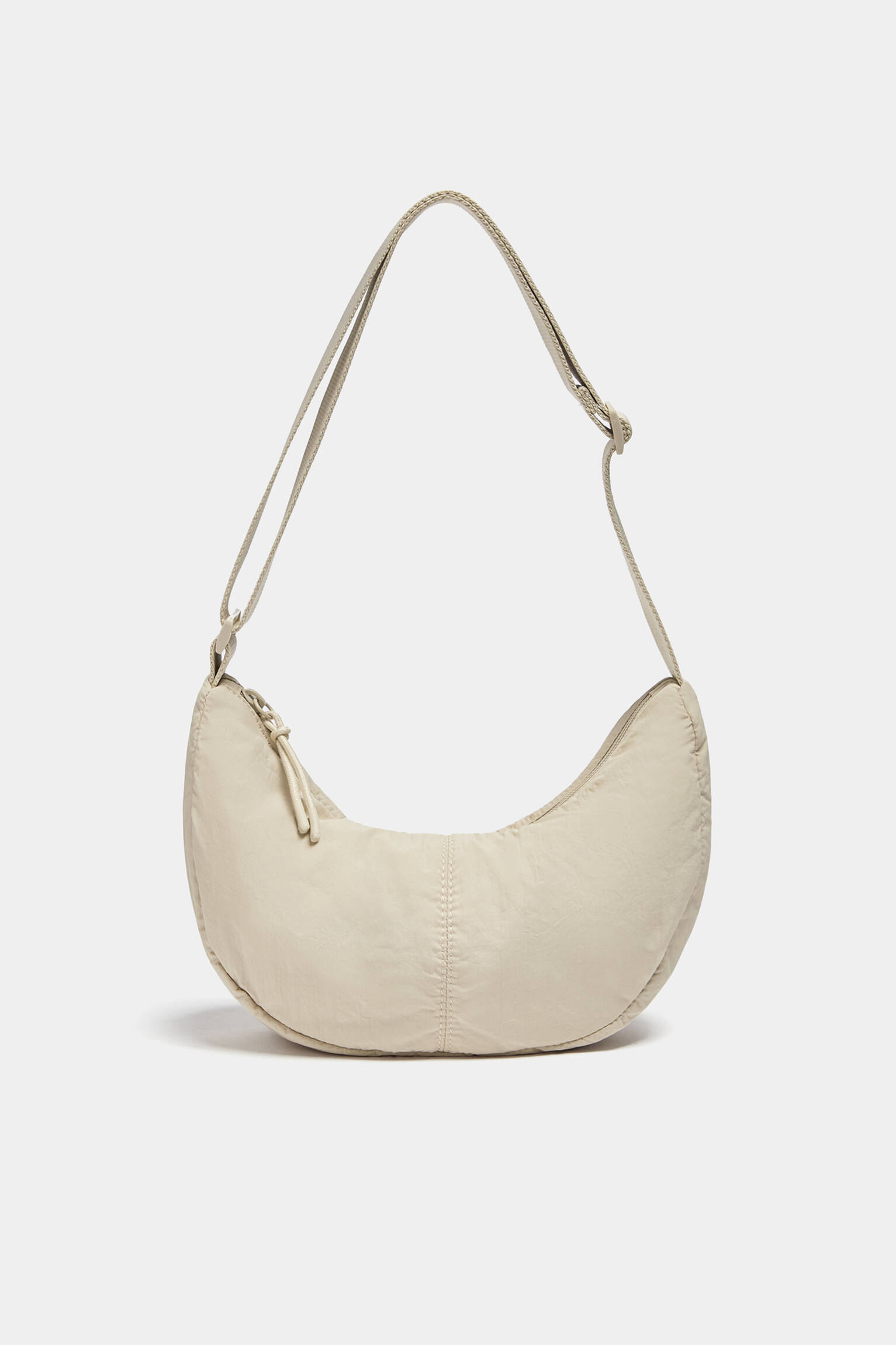 Bolsa de ombro em nylon - cor natural