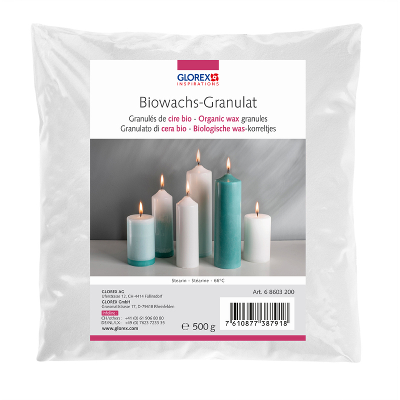 Glorex Biowachs Granulat, 500 g, weiss