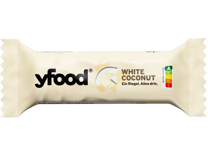 YFOOD Riegel White Coconut 12 x 60 g High-Protein Riegel ohne Zuckerzusatz