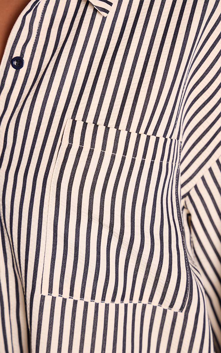 Noir Ensemble Coordonné Chemise Oversize À Rayures Tennis
