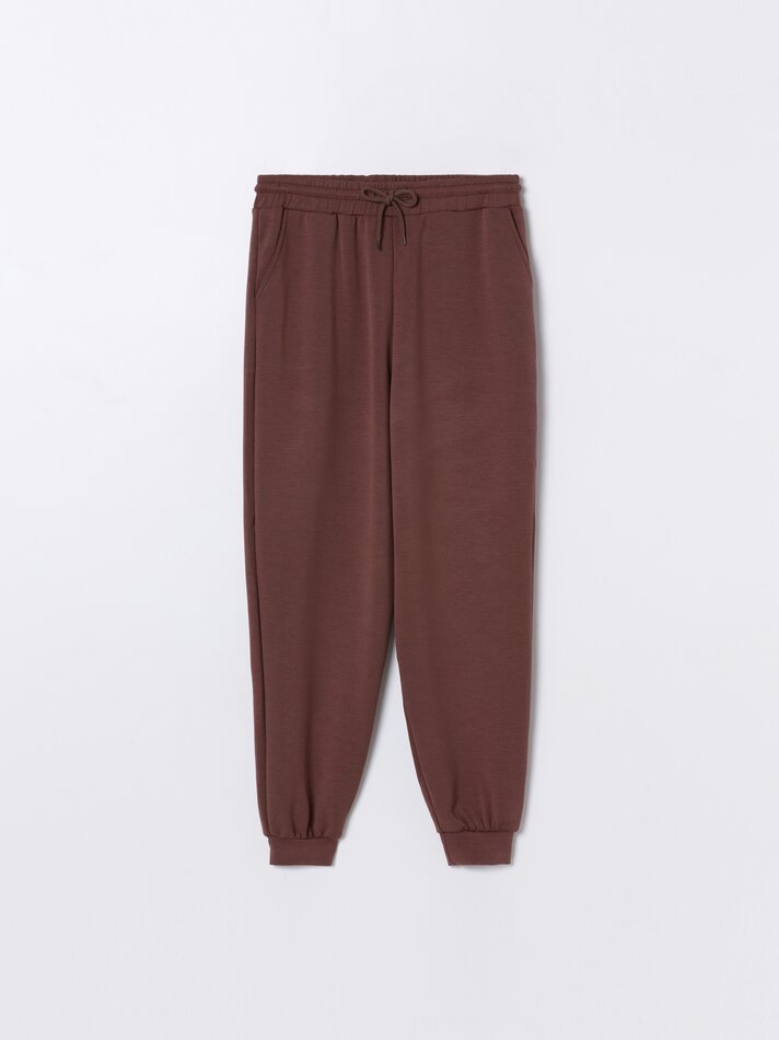Calça jogger macia ao toque - Marrom