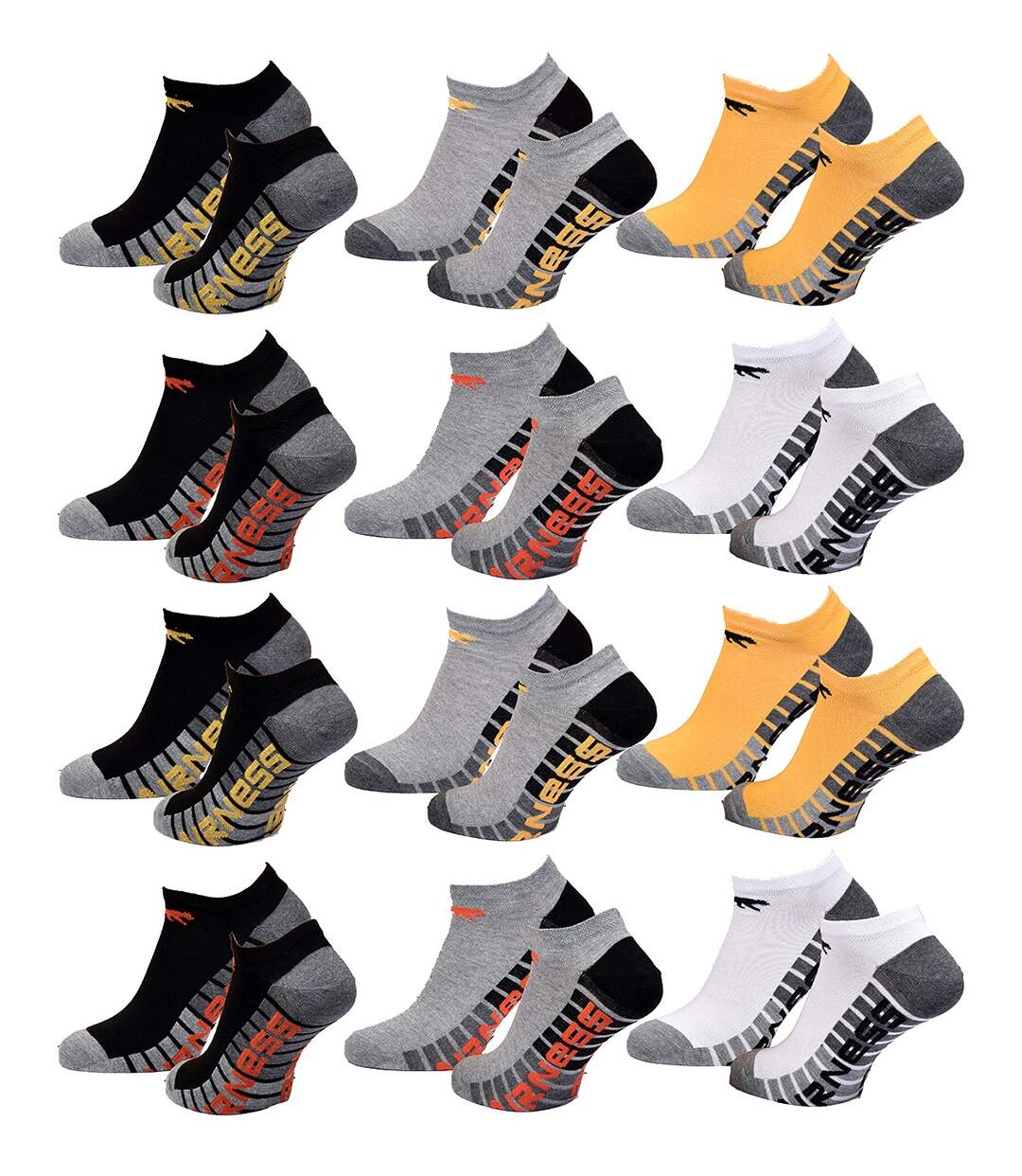 Chaussettes Homme AIRNESS Qualité et Confort-Assortiment modèles photos selon arrivages- Pack de 12 Paires AIRNESS SNEAKER fantaisies