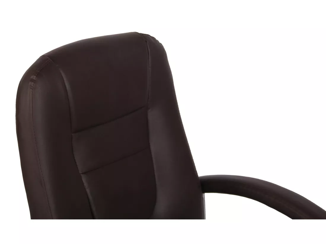 Chaise de bureau - Similicuir & Métal chromé - Marron - Reedville