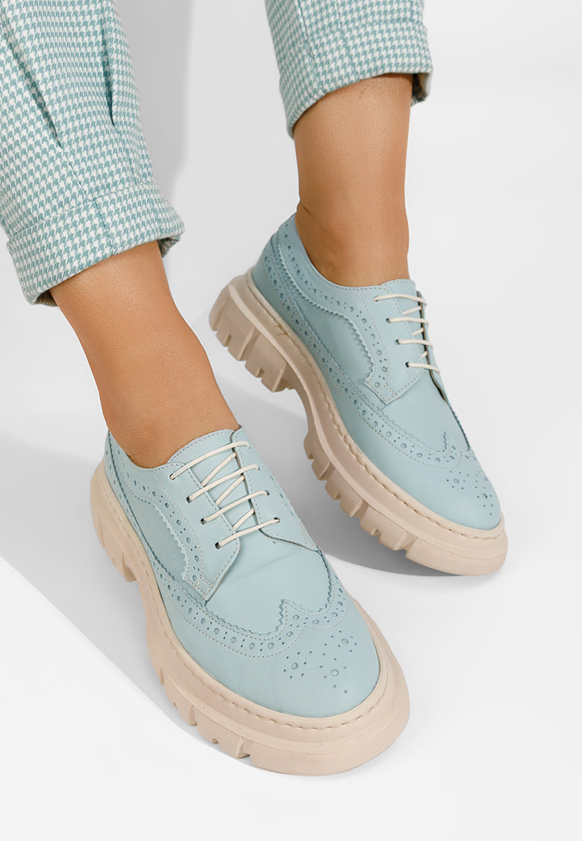 Chaussures derby en cuir bleus Henise V3