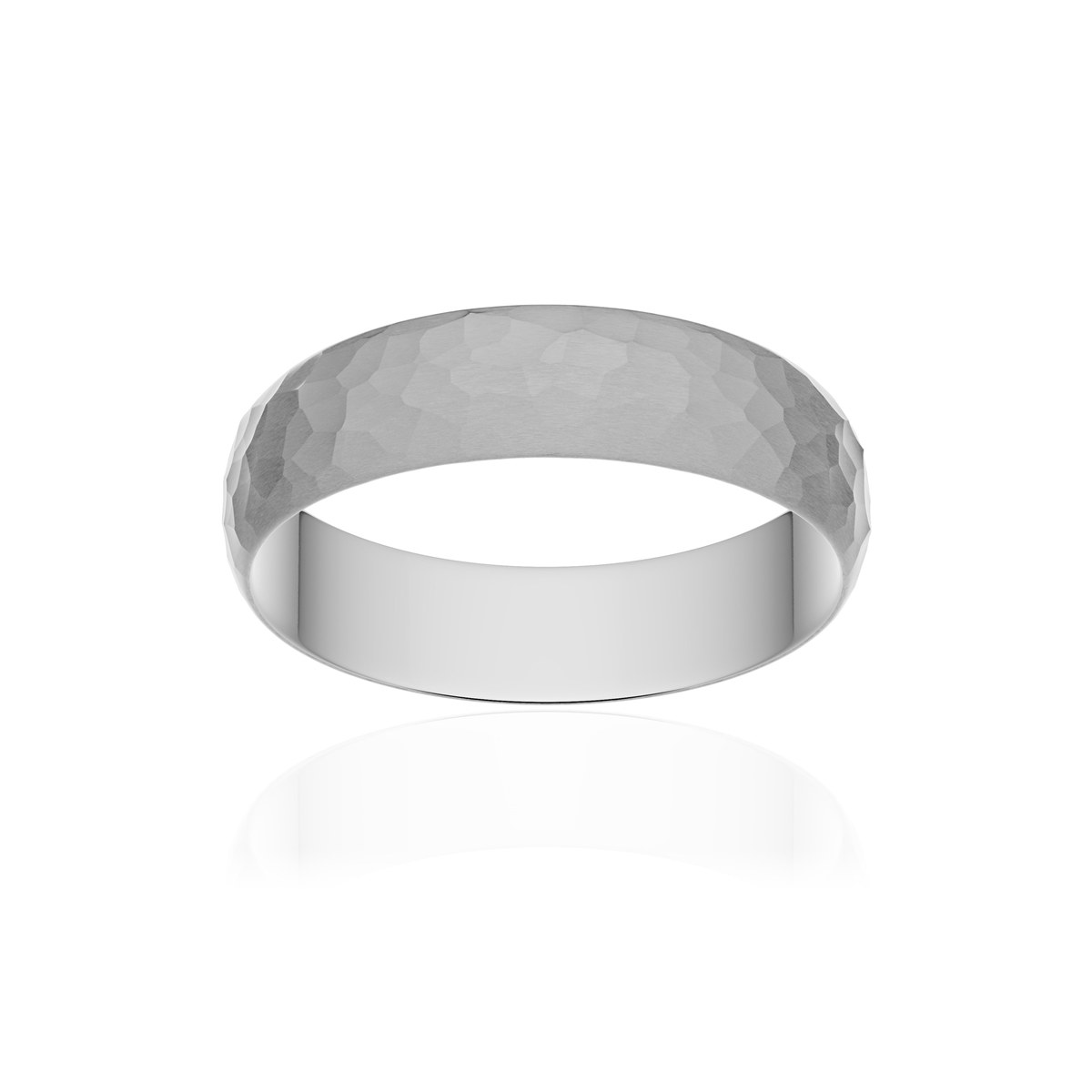 Alliance platine 950 martelé ruban 5 mm