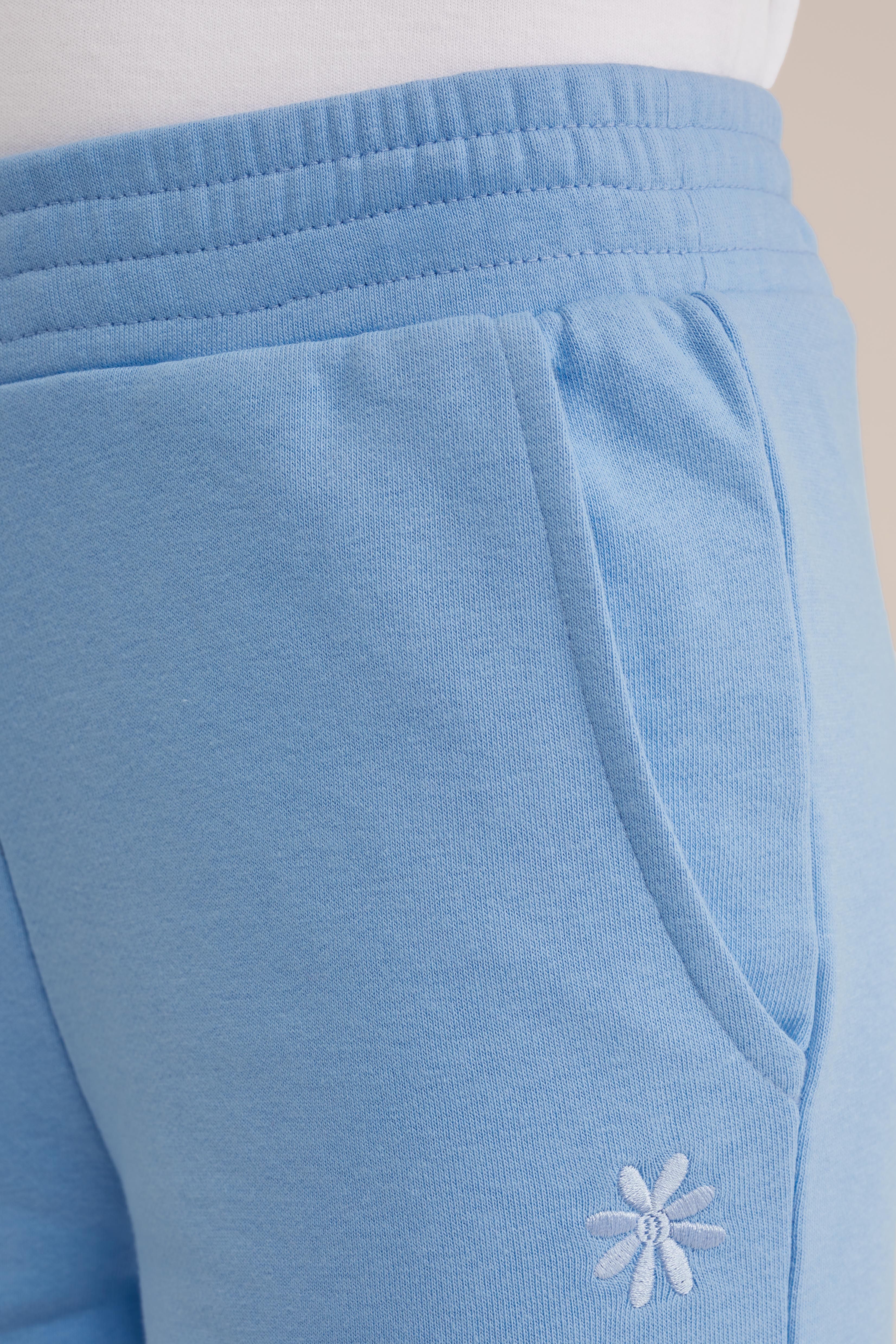 Meisjes broek straight fit joggingbroek WE Fashion Lichtblauw