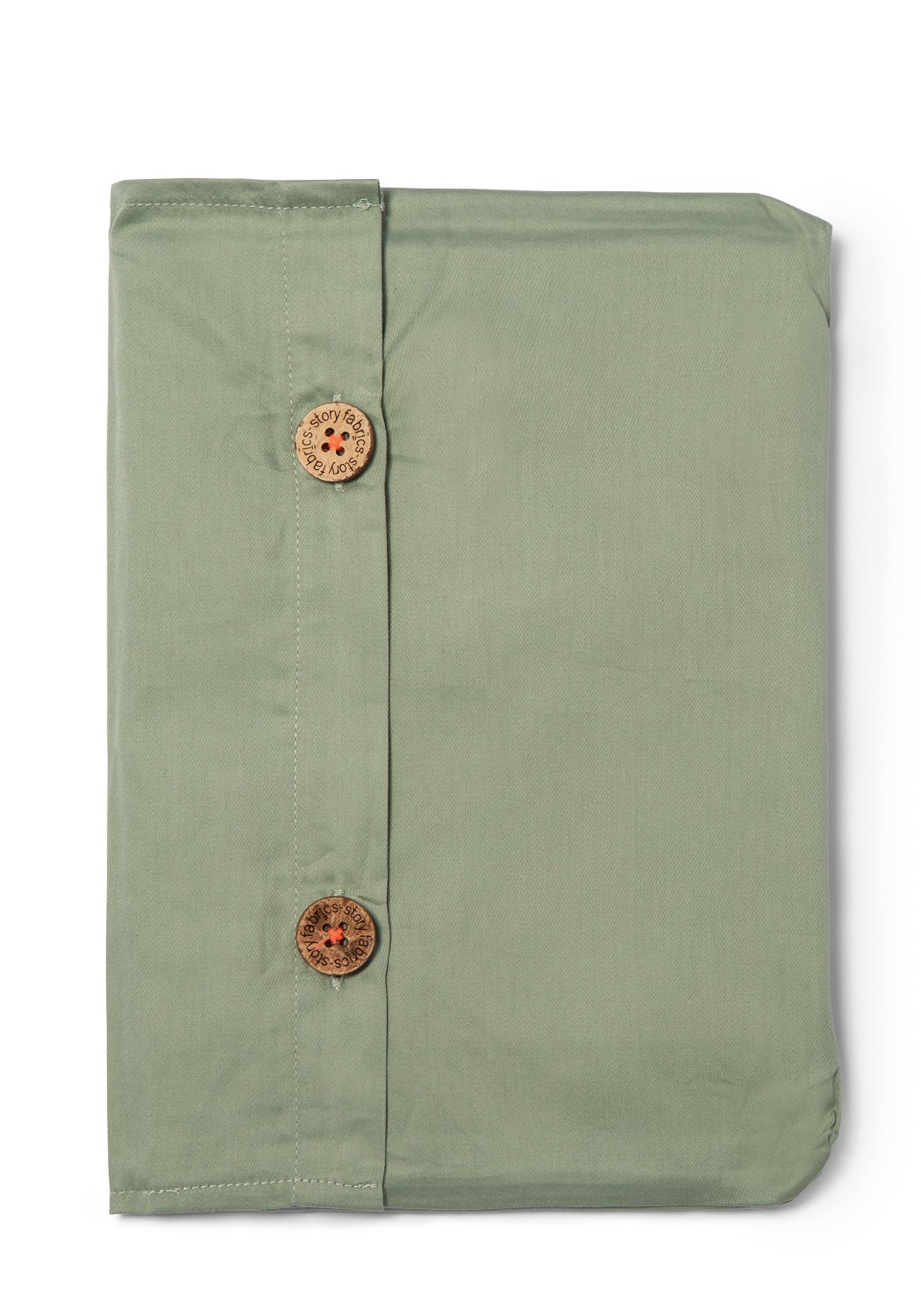 Storyfabrics Kissenbezug mit Kokosknöpfen Satin Eisberggrün
