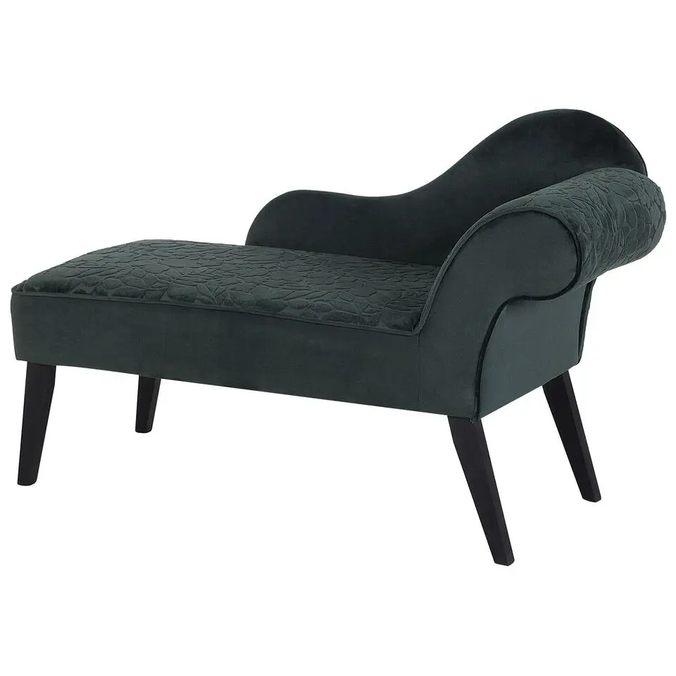 BIARRITZ - Chaise longue - Groen - Rechterzijde - Fluweel