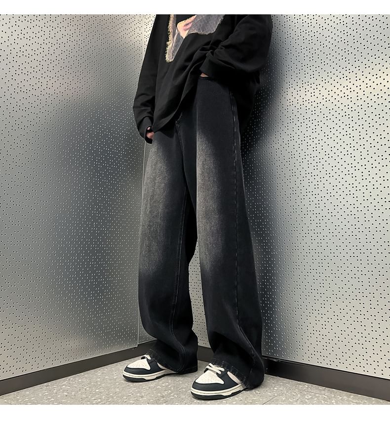 WidoWilder - Mid Rise Washed Wide Leg Jeans