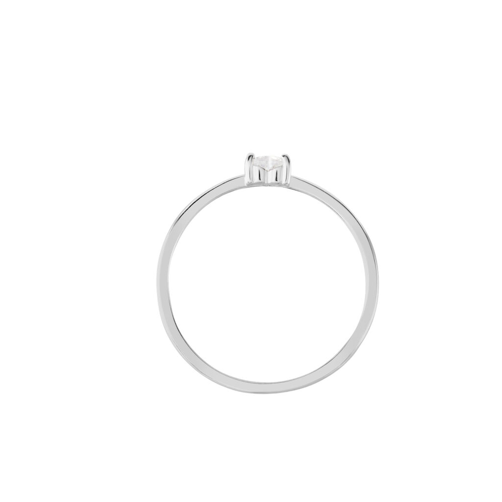 Bague Solitaire Eaque Argent Blanc Oxyde De Zirconium