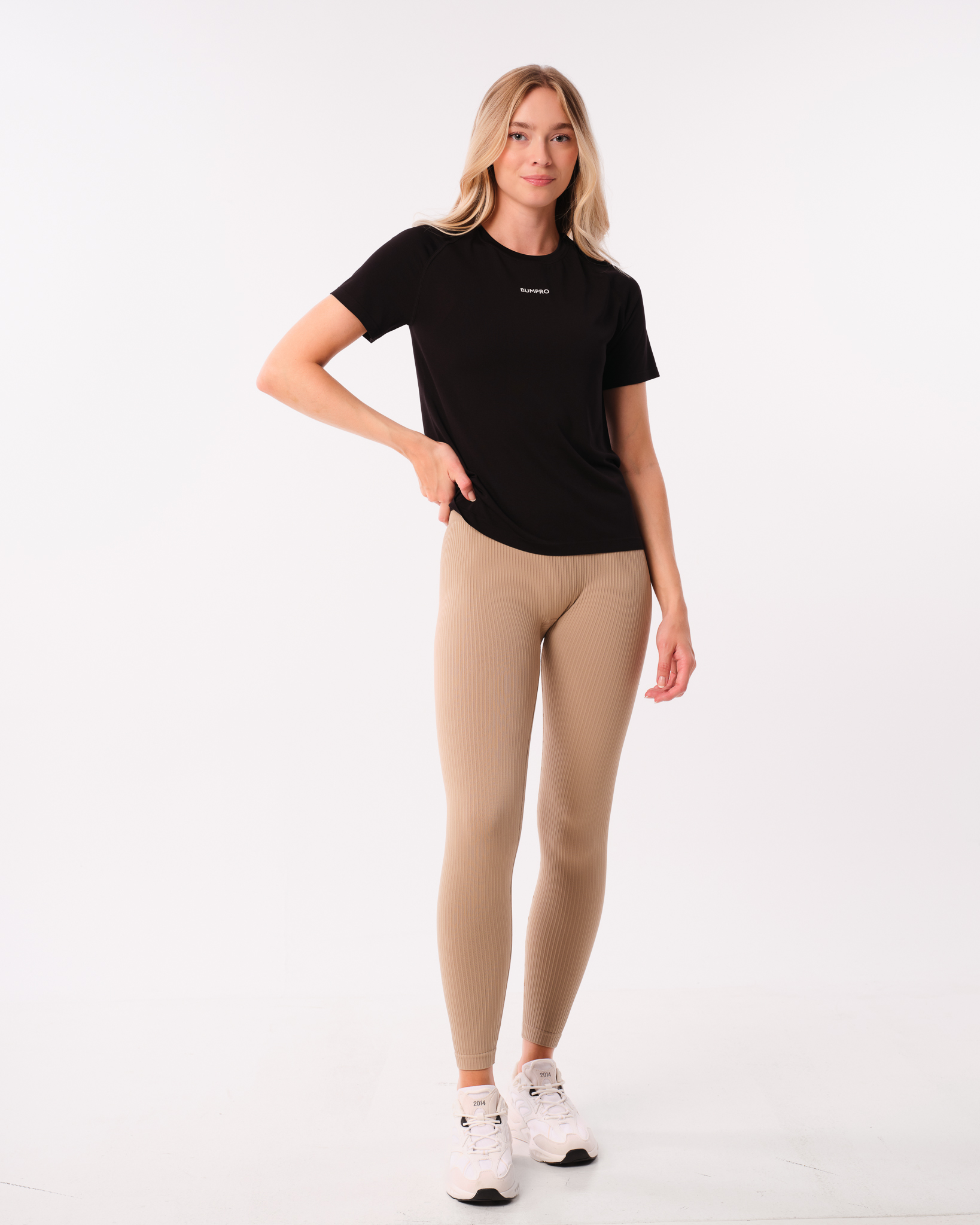 Bumpro Perfect Wide Rib Scrunch Tights Beige Dune