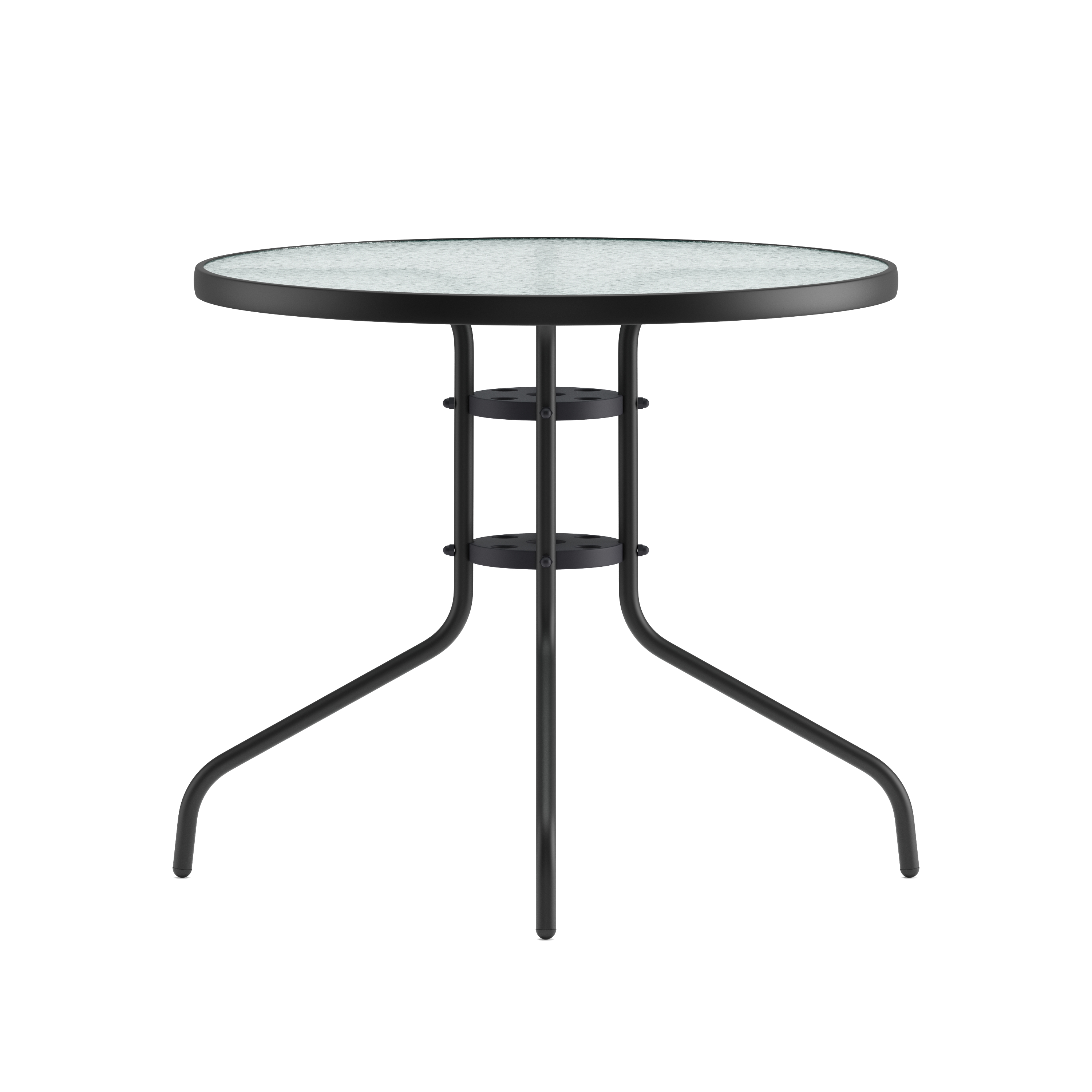Gartentisch rund 60 cm schwarz
