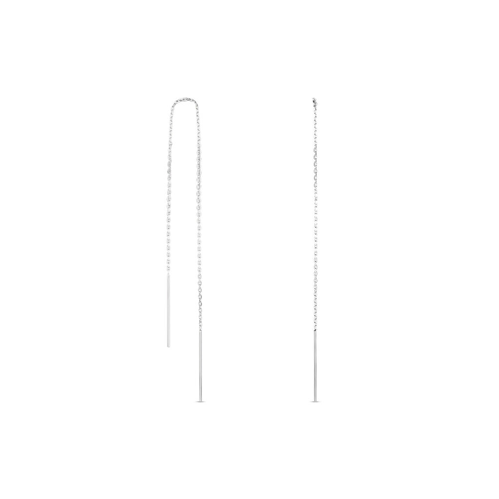 Boucles D'oreilles Pendantes Java Argent Blanc