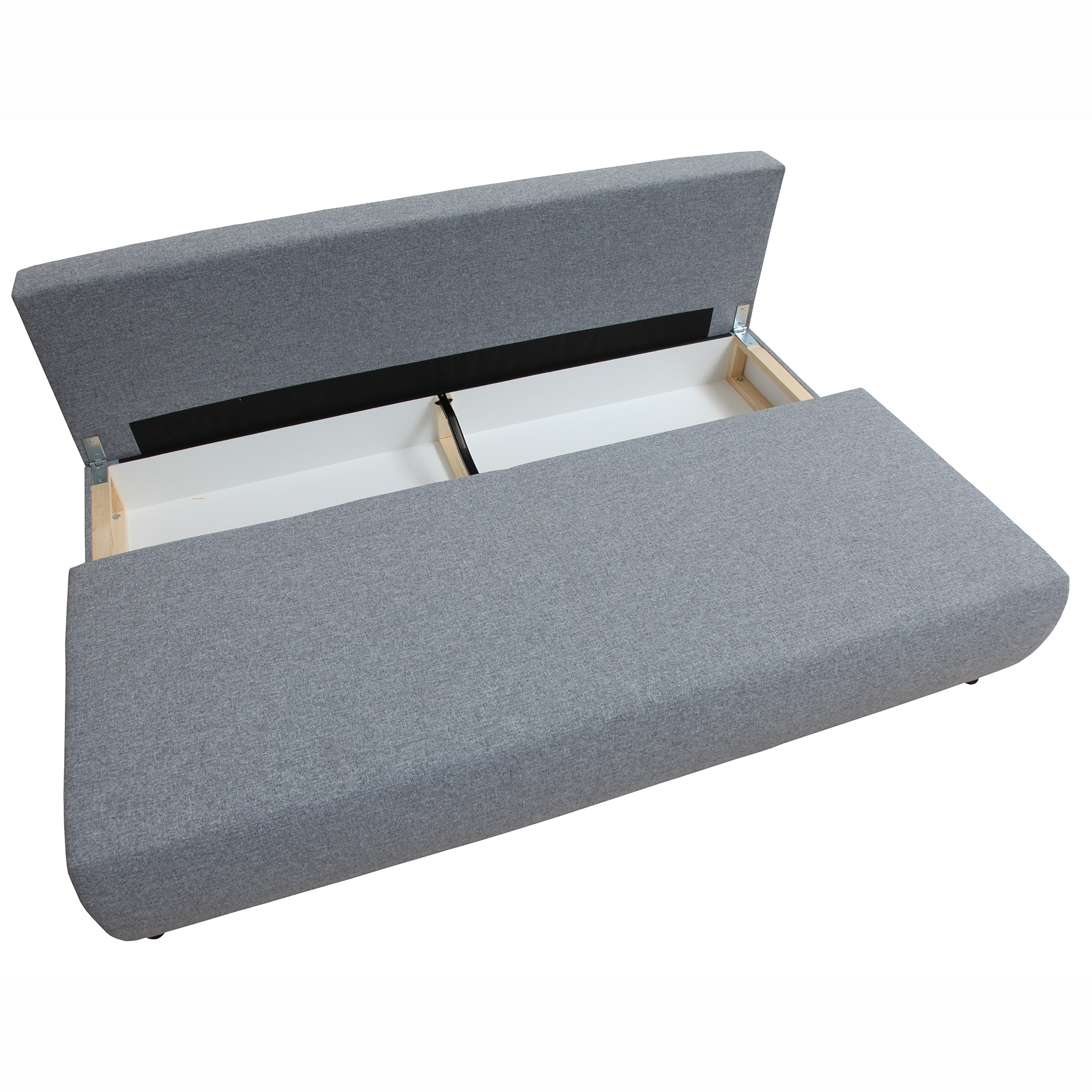 Schlafsofa - grau - mit Staukasten - 192 cm