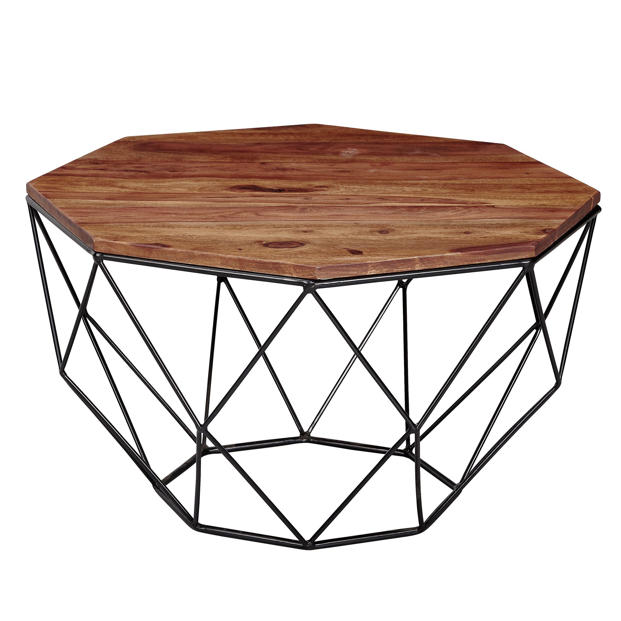 FineBuy Couchtisch Sheesham 66x40x66 cm Wohnzimmertisch Holz Massiv Wohnzimmer