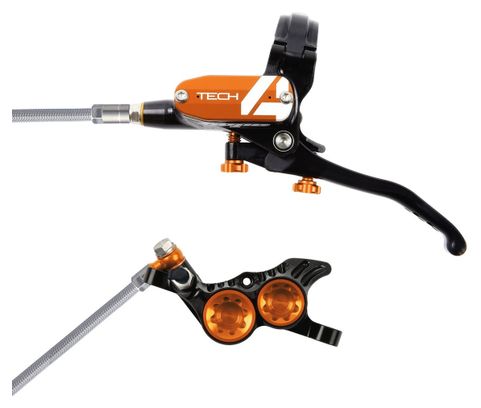 Frein Avant Hope TECH4 V4 Noir / Orange Durite Tressé Aviation