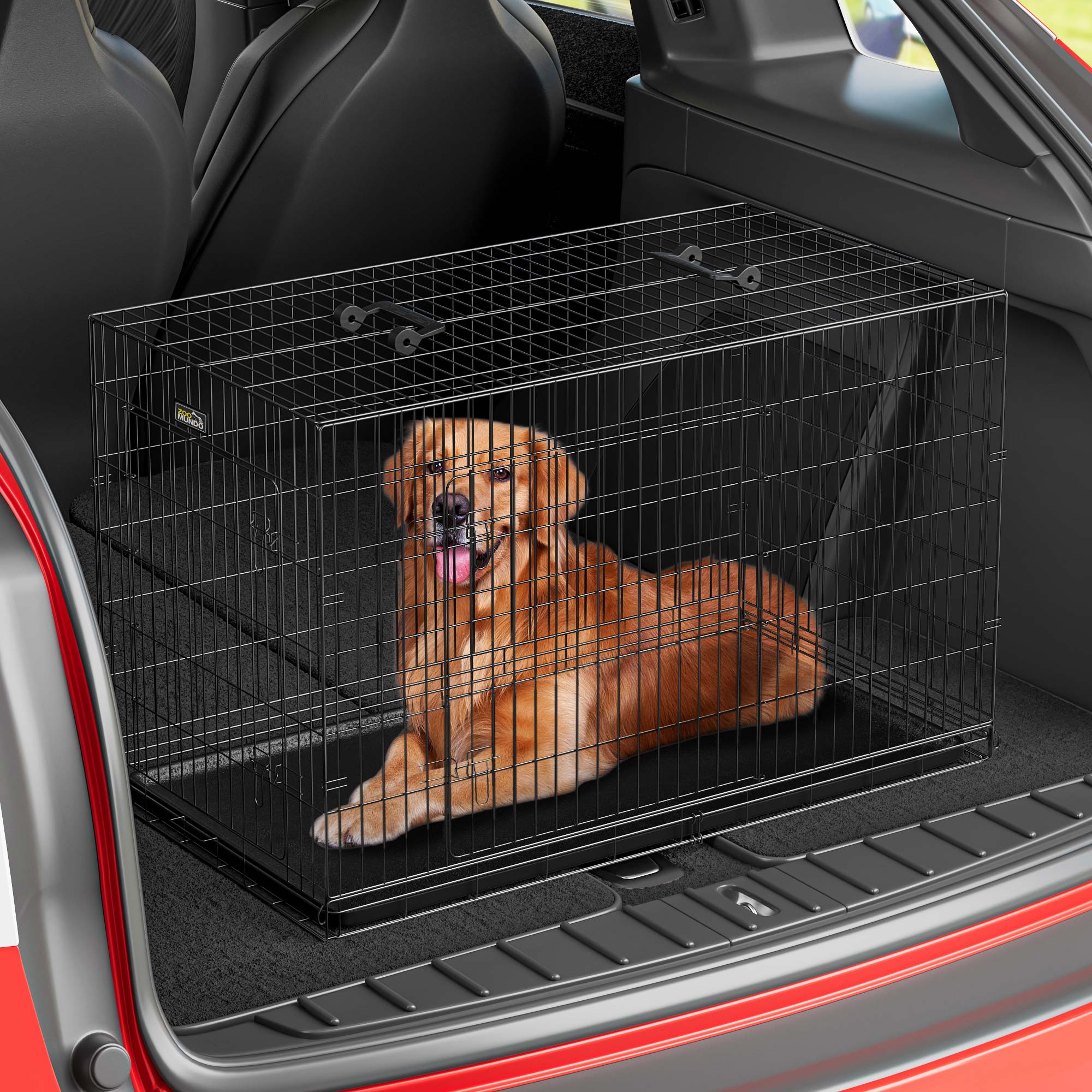zoomundo Faltbarer Tierkäfig / Transportbox - Größe L - BLACK EDITION