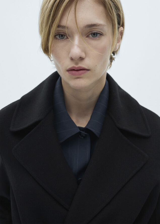 MANGO Belt suit blazer Black