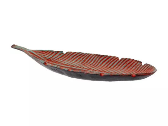 Plateau feuille en métal 30x10x3h