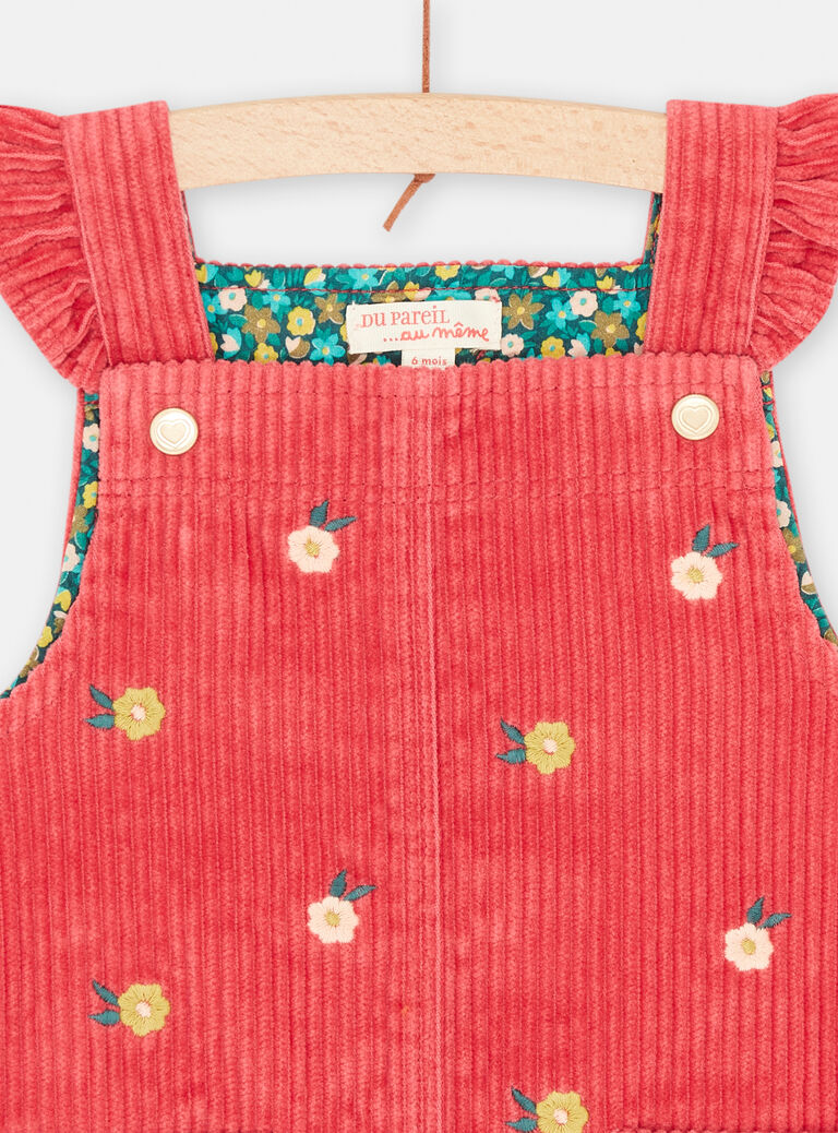 Robe cranberry à bretelles volantées pour bébé fille